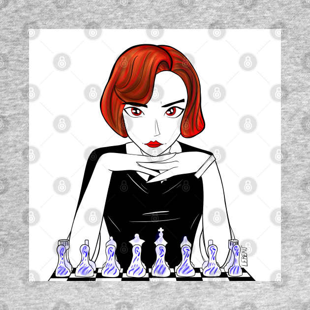 queens gambit in chess thinking, beth harmon by jorge_lebeau